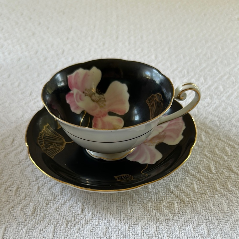 Vintage Kutani Japan Tea Cup and Saucer Set